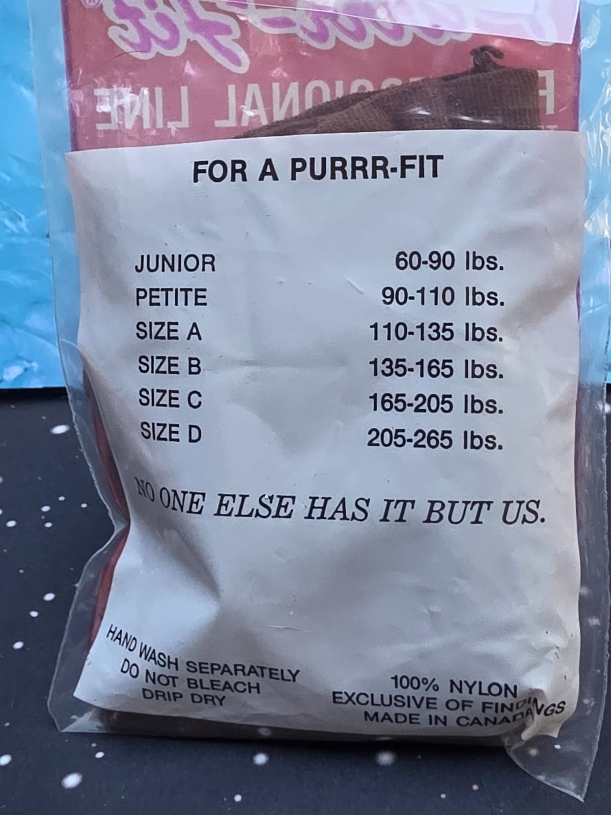 VINTAGE PURRR-FIT SIZE B COFFEE PANTYHOSE PROFESSIONAL LINE REINFORCED NEW