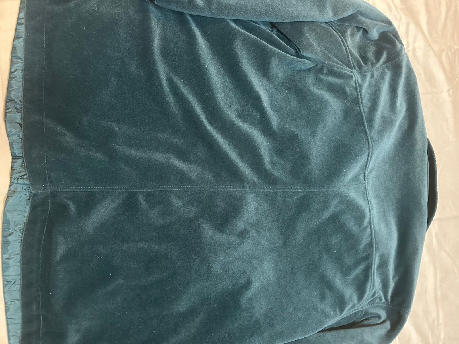 Vtg CurrentSeen Womens Reversible Jacket Size M Teal Green Gold Y2K Velour Nylon