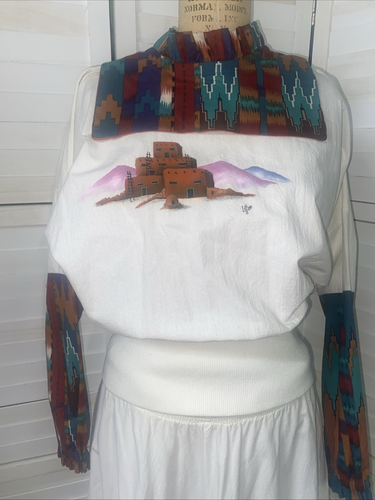 Handmade 2 Piece Set Top & Full Maxi Skirt Southwest Native America Theme O/S