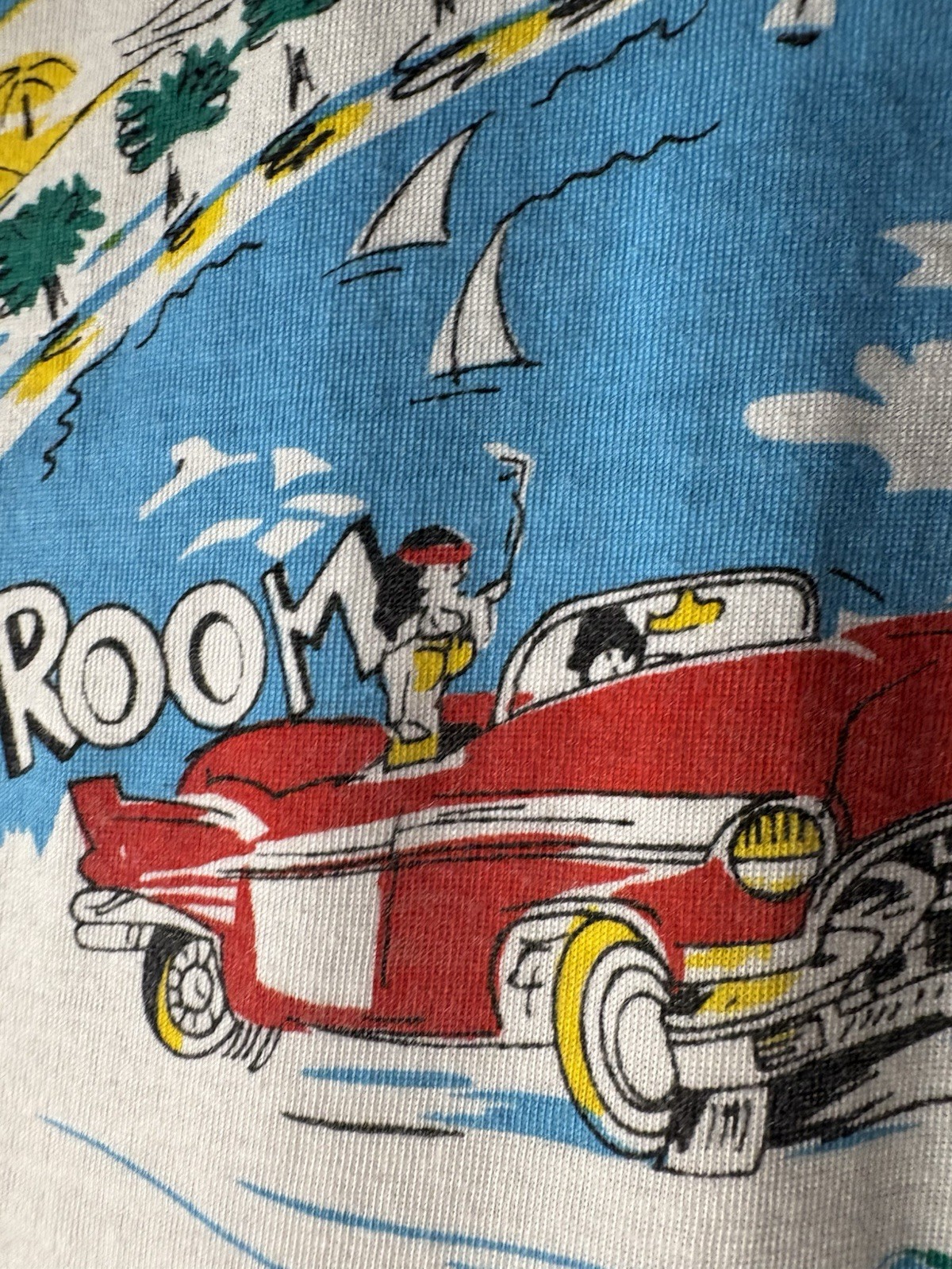 Vtg 80′ Instant Glamour Limited Express Cotton Graphic Tee Holiday Motel Cars M