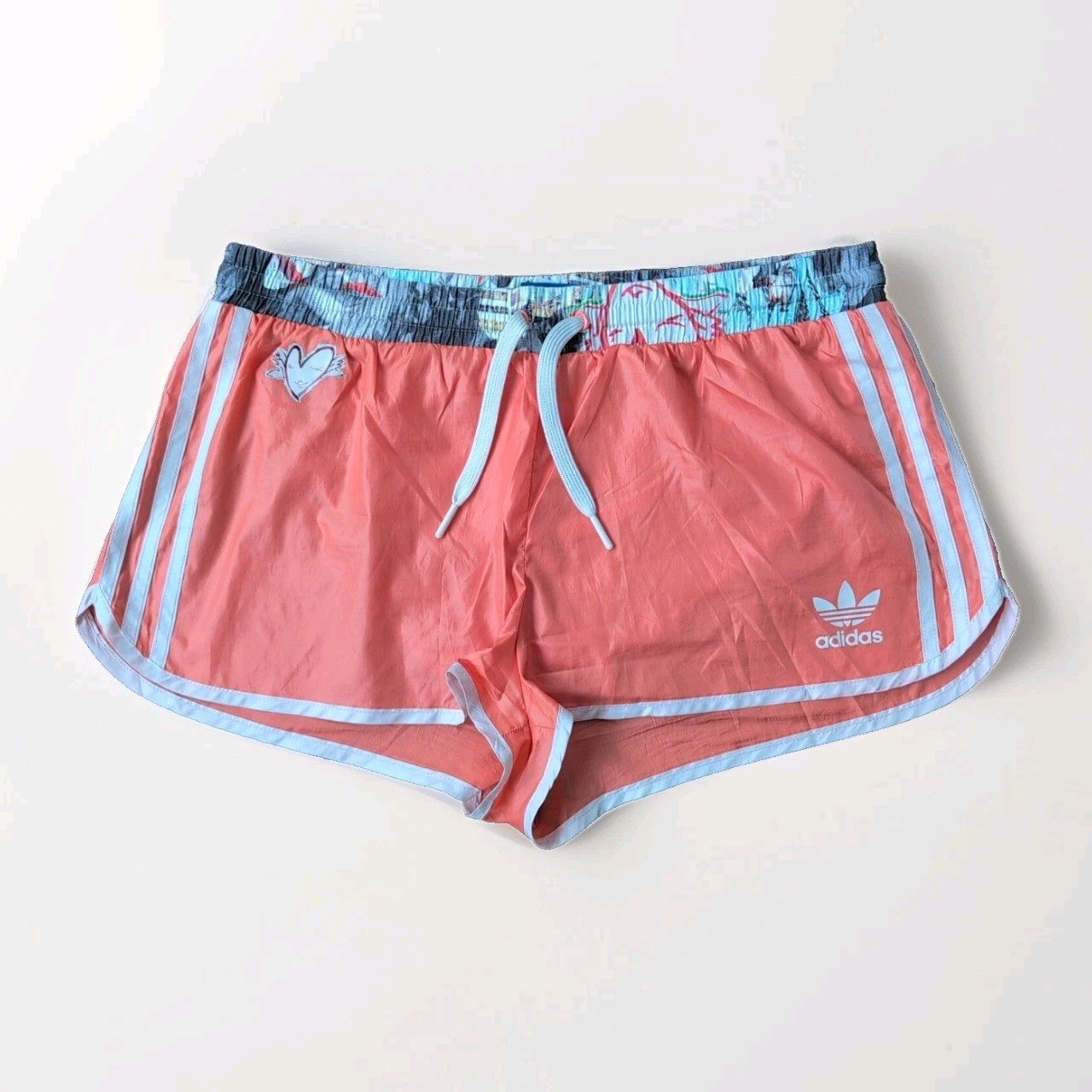 ADIDAS x Topshop Glanz Shorts 38 Womens Orange Gym Running Sprinter Retro Gym