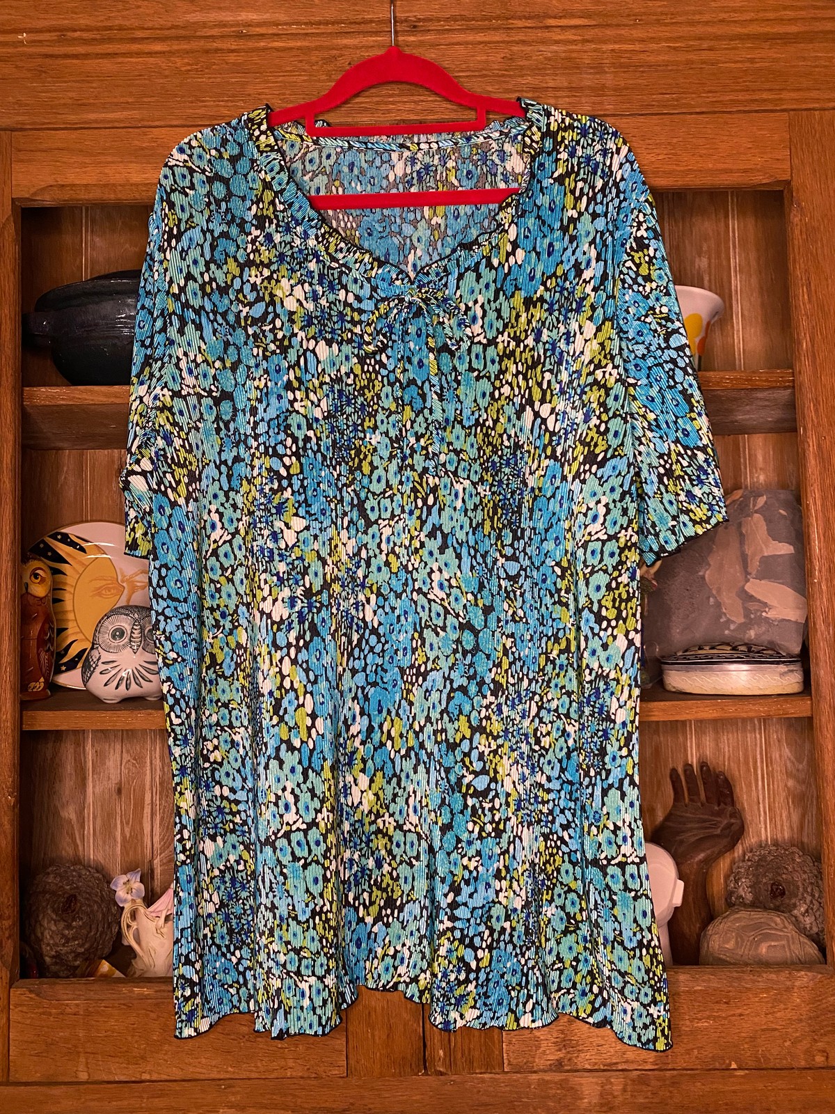 Blue and Green Floral Top Size 14