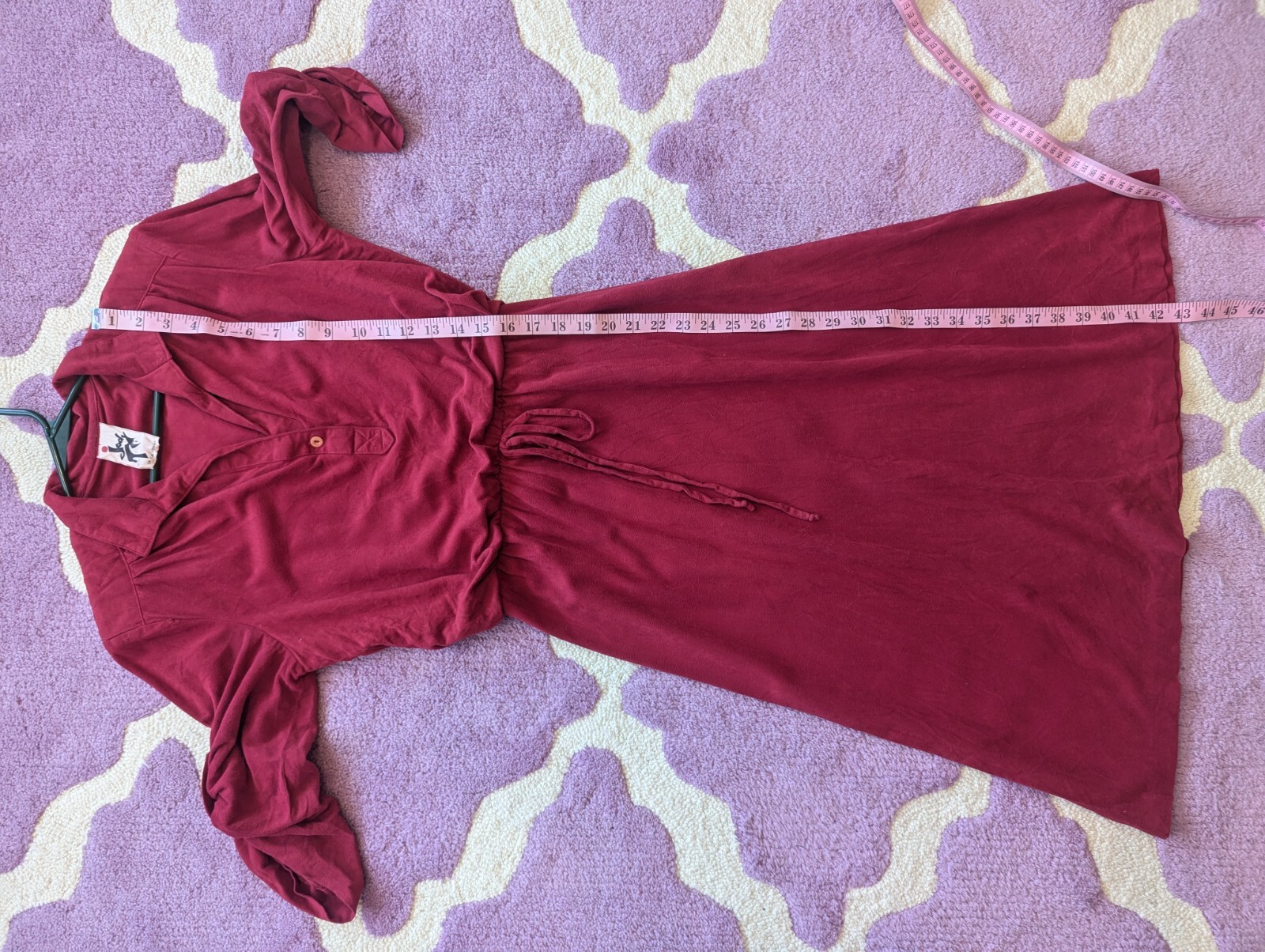 Vintage 70’s 80’s Jody T Of California Red Brushed Cotton Casual Dress Size XS
