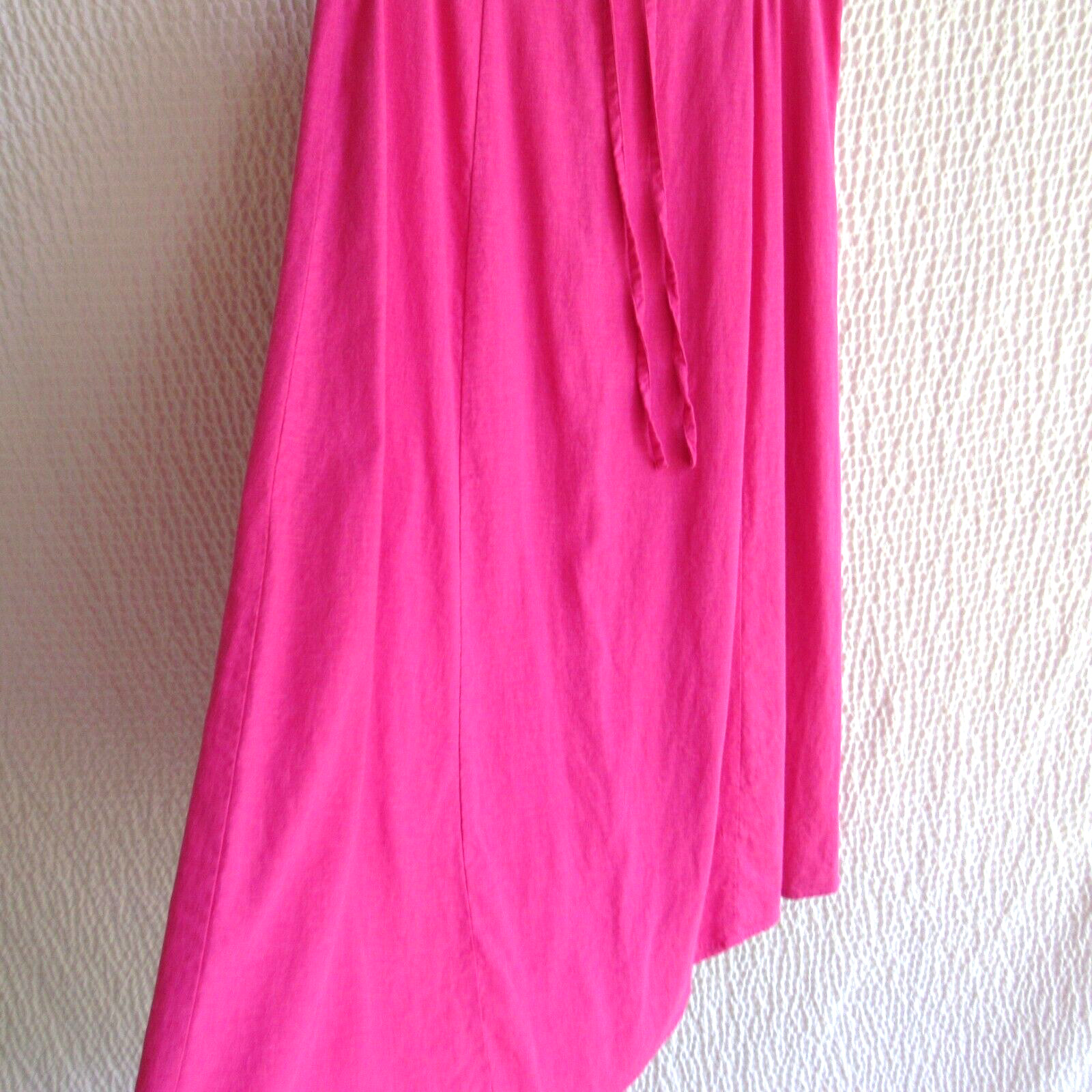 Hot Solid Pink Skirt M Linen Swing Aline Zip Up Back Waist 32 Midi Lino Vintage