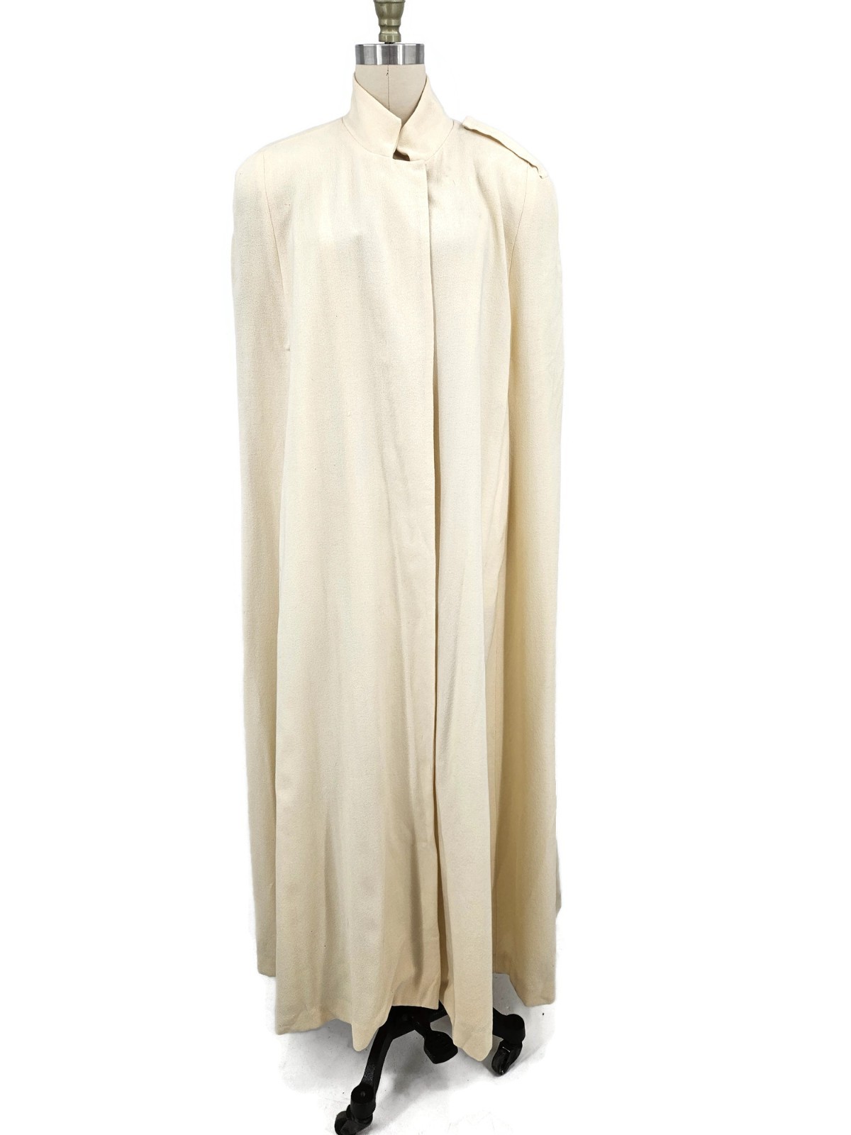 VTG C’est Simone Ivory Wool Cape Womens M Mink Scarf