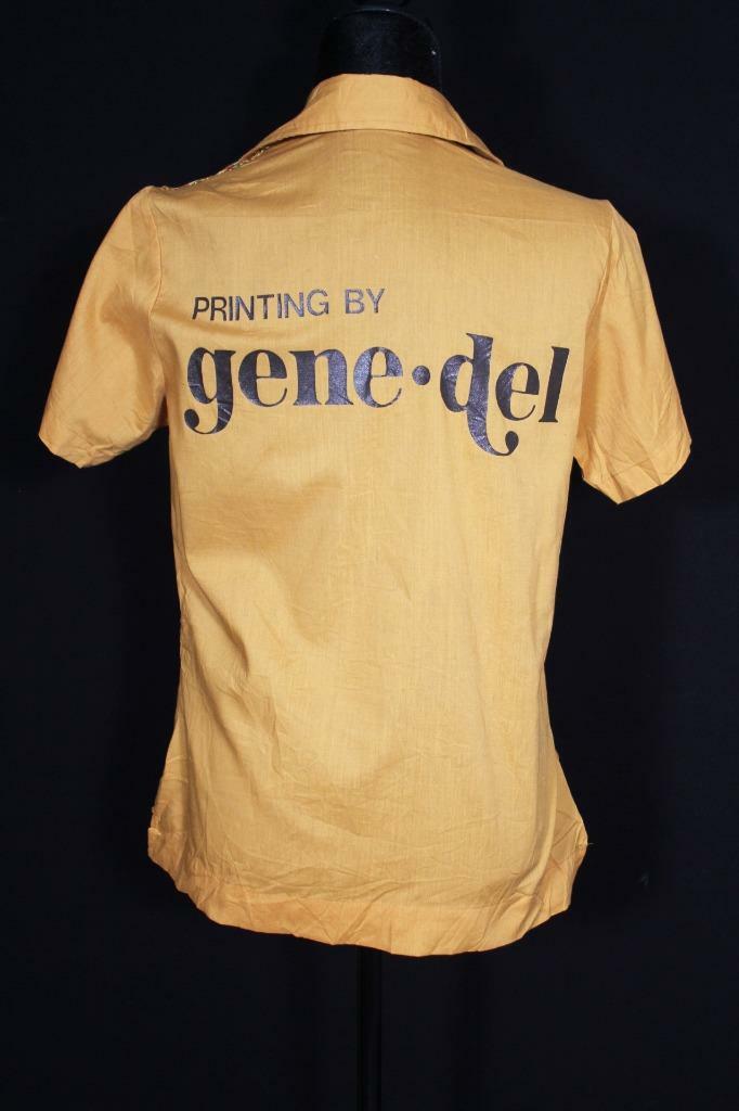 VINTAGE 1980’S GOLDEN COTTON BLEND BOWLING BLOUSE SIZE 32