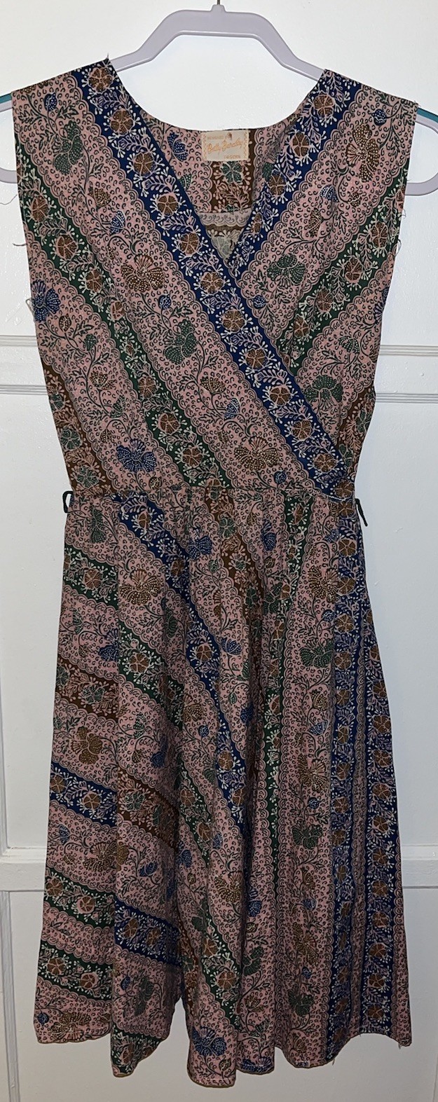 VTG 50s Betty Barclay Frocks Dress Floral Pink Blue Brown Green