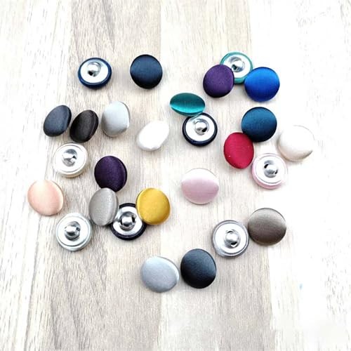20 Pcs Satin Covered Metal Shank Buttons Cloth Buttons for Wedding 23 mm Purple