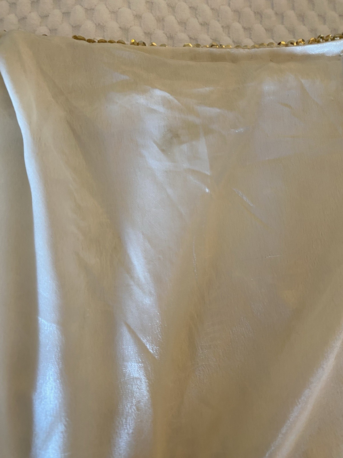 Vintage Buttercream Beaded and Sequined Lined Silk Evening Jacket sz M