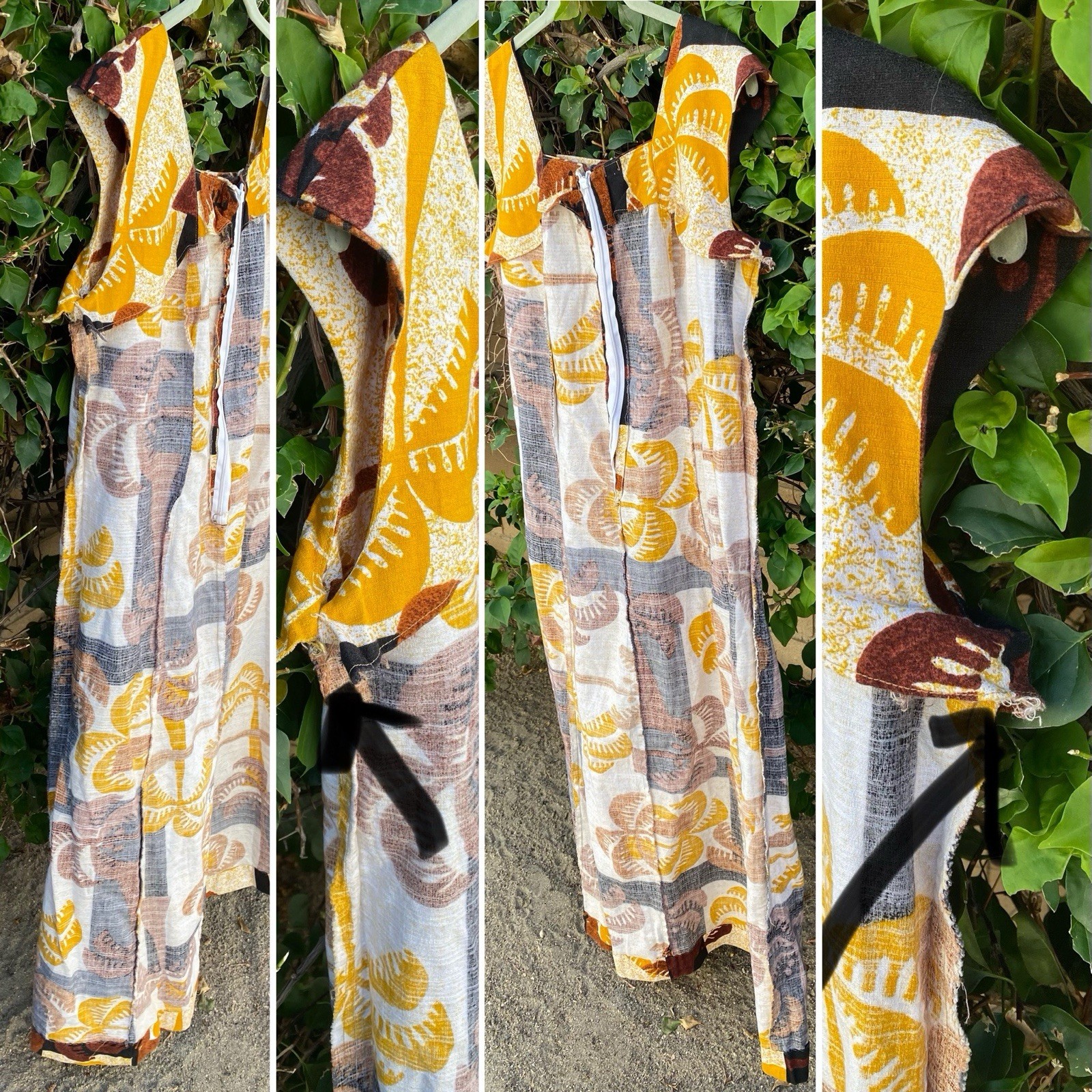 Vintage Lauhala Styled And Made In Hawaii Hawaiian Dress Tiki Aloha Needs Sewing