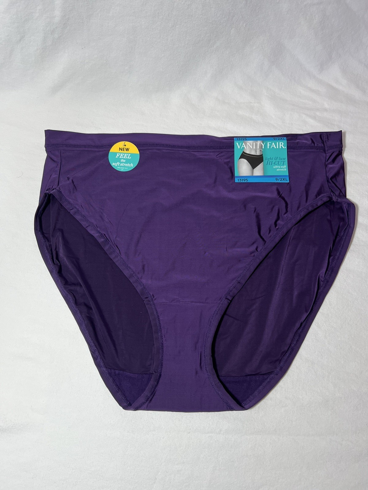 Vintage Extra Soft Vanity Fair Light & Luxe Hi-Cut 9/2XL Deep Mulberry Panty NWT