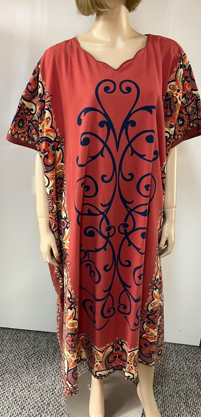Vintage Colorful Cotton J Peterman Russian Caftan Dress One Size Fits Most