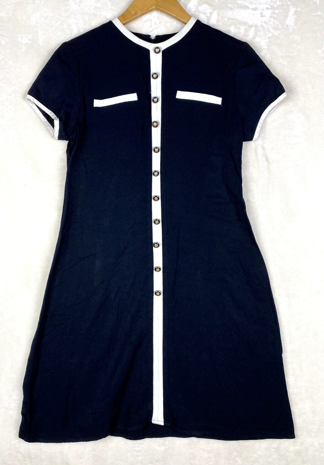 VTG 80s/90s Jessica Howard Dress Womens 8 ALine Black White Career Office Work