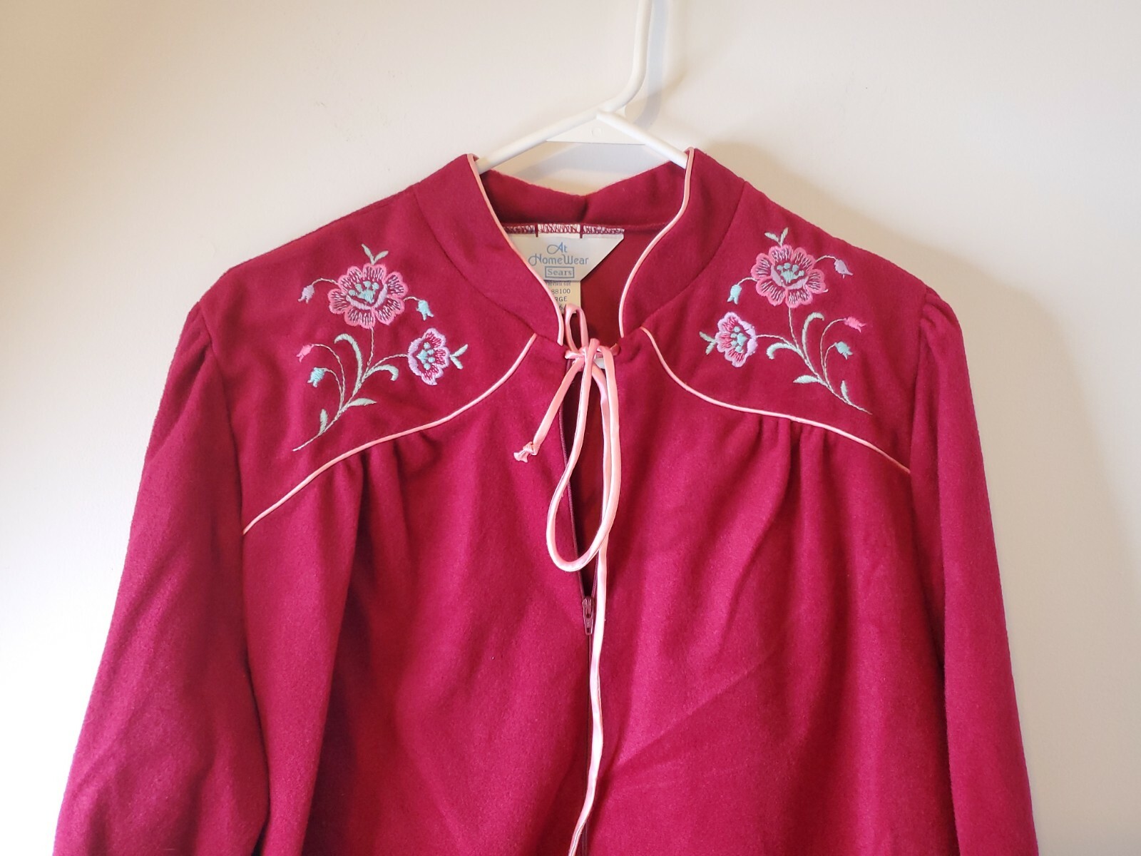 NEW Sears At Home Wear Velour Robe House Coat Lounge Wear LARGE 16/18 VINTAGE