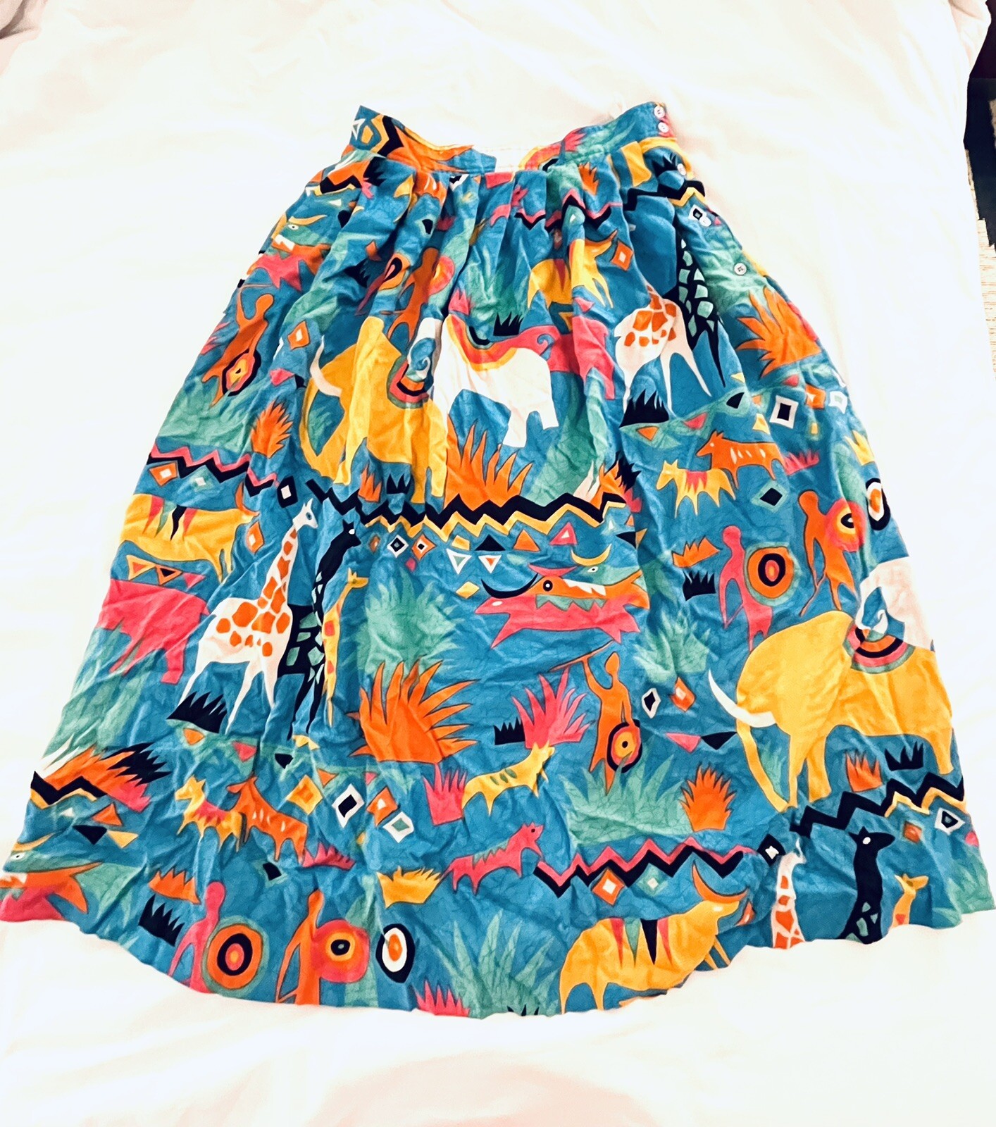 Vintage 80’s colorful safari skirt by Michelle Stuart size 8
