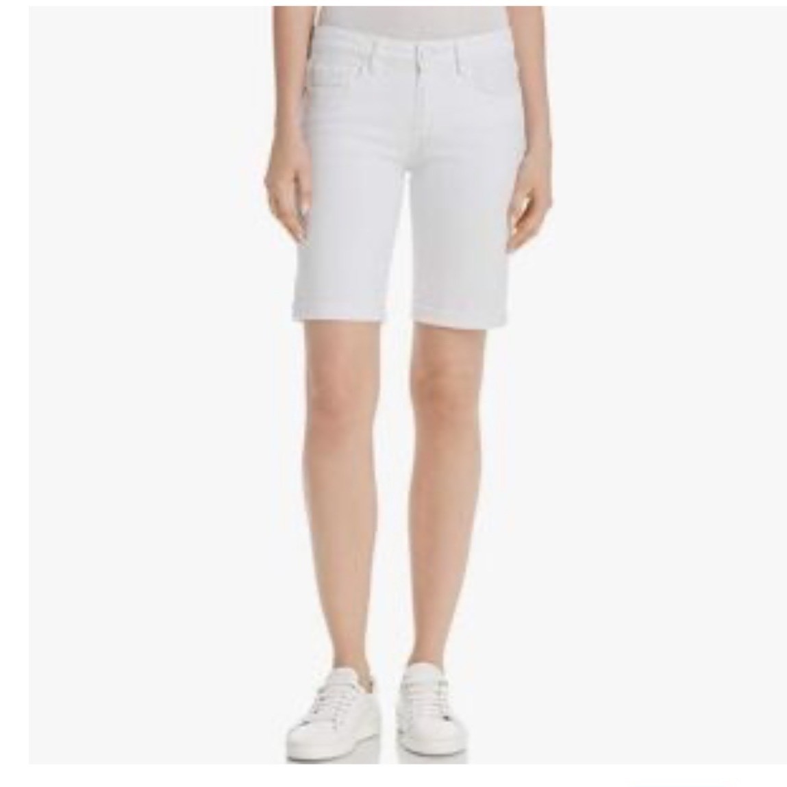Paige Vintage White Long Denim Shorts Bermuda Skinny Y2K Summer Size 31