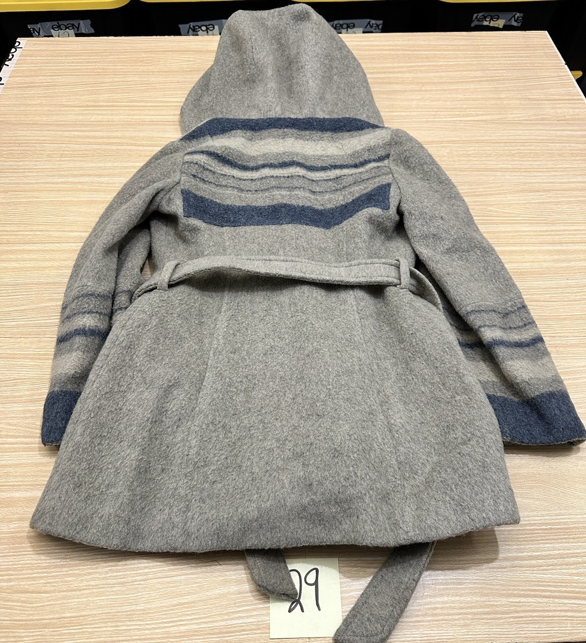 Vintage 1960’s Southwest Belted Hooded Wool Coat Size Women’s Small