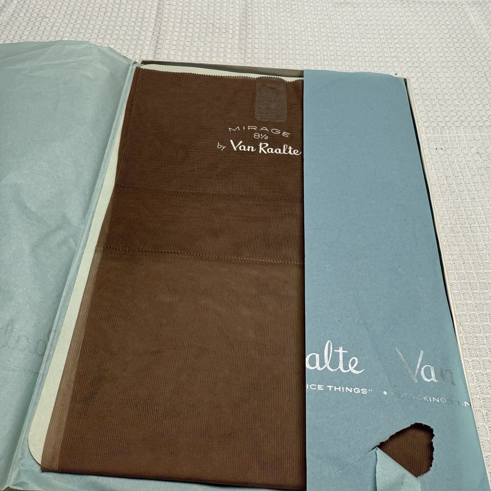 3 Pairs Vtg 50s VAN RAALTE Mirage Drama 8.5 Nylon Hose Stockings Seams New 1 Box