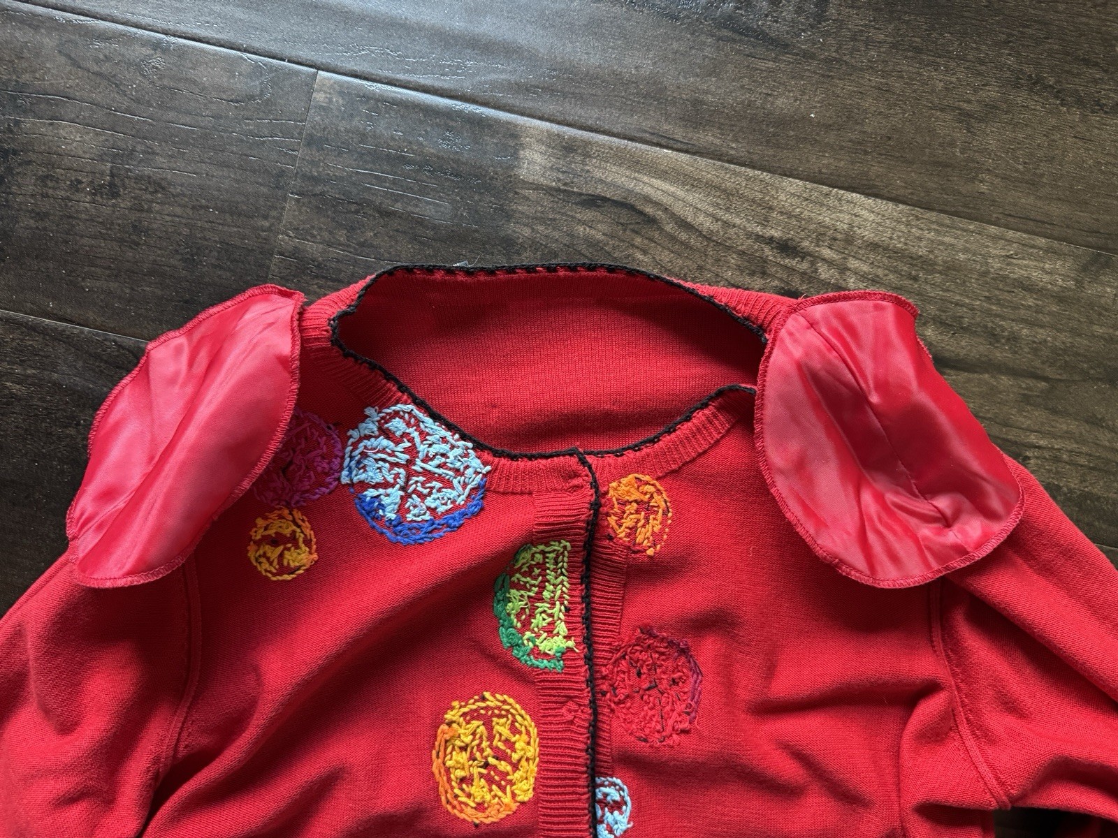 Michael Simon Events 2004 Basketball Chenille Sweater Red sz-M – RARE 2000s