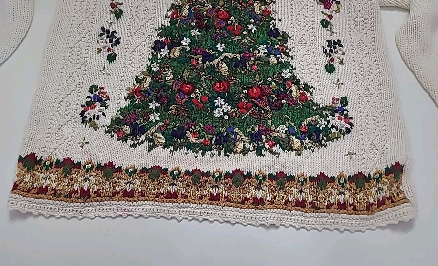 Vintage Christmas Sweater Tiara International Tree Women’s Size XL 1999 ⬇️