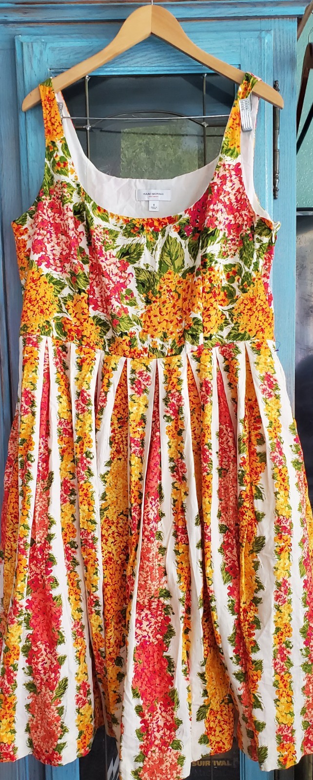 VTG Izaac Mizrahi Summer/Spring Dress Size 18 All Cotton/Lined Sleeveless Floral