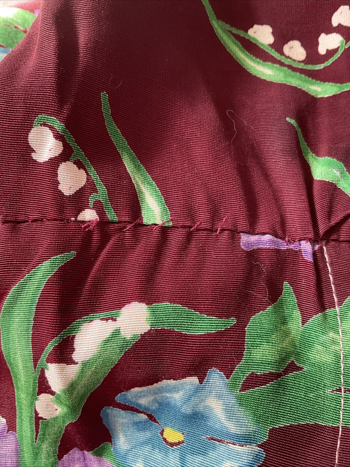 VTG 1940S Old Hollywood Deco Cold Rayon Floral Print Dressing Gown Robe Dress M