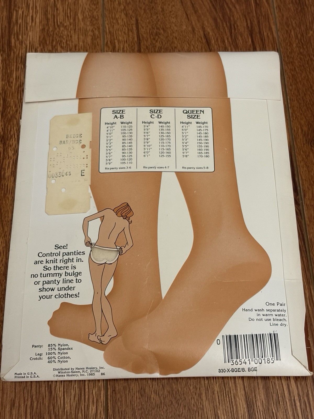 Vintage Hanes Slenderalls Underalls Pantyhose Queen 330-X Beige NOS USA