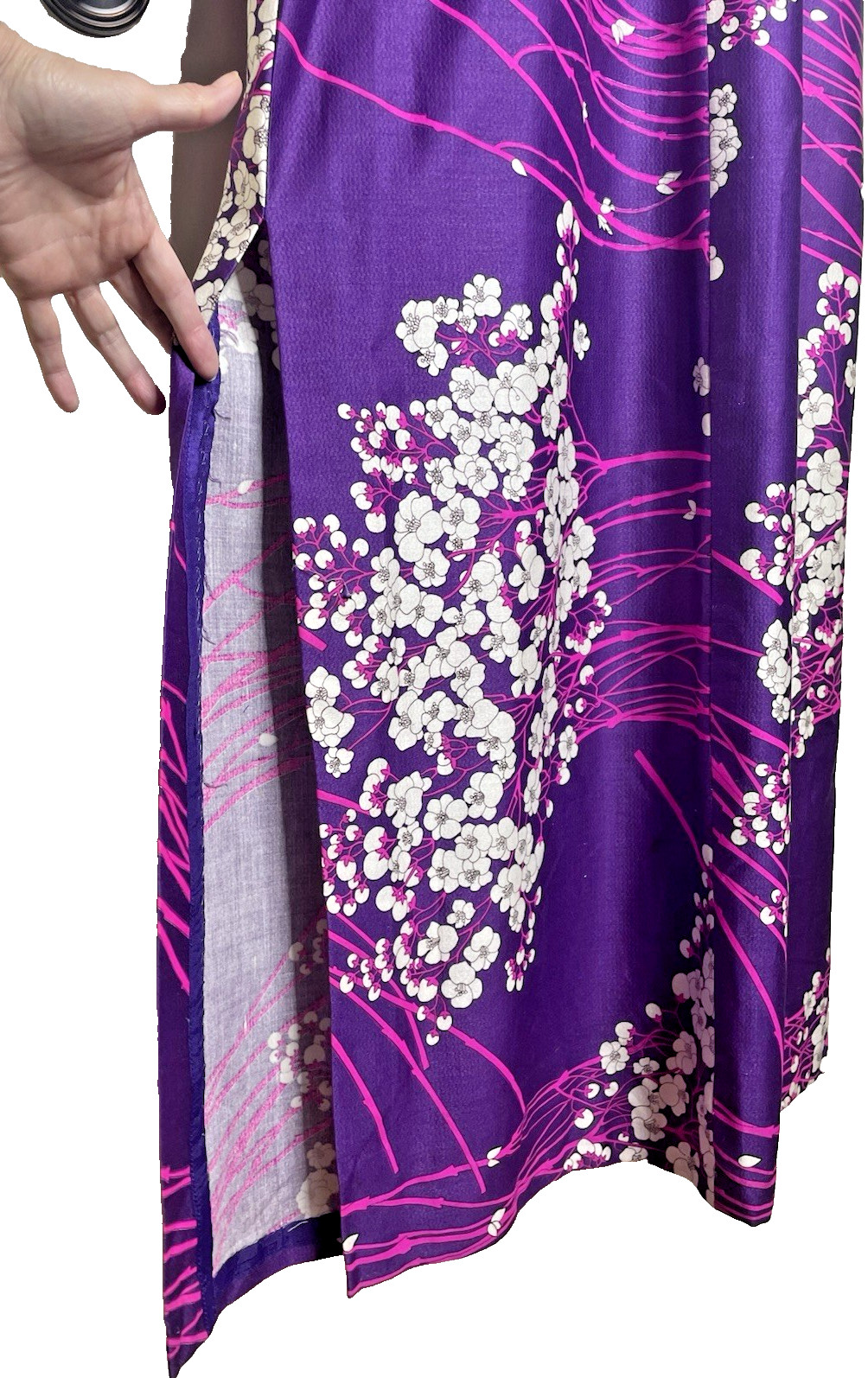 Lilli Diamond Size Medium 8-10 Cherry Blossoms Purple Maxi Hippie Boho Dress