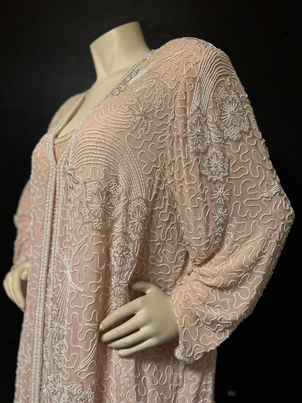 Vintage 80s Does 20s Judith Ann Creations Sequins Beaded Dress & Cocktail Jacket