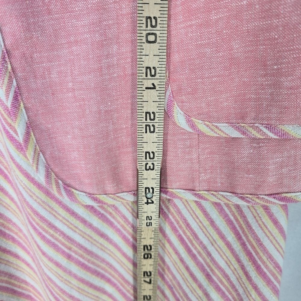 Sheri Martin Pink Linen Blend Striped Dress and Jacket Set Womens 14P Petites