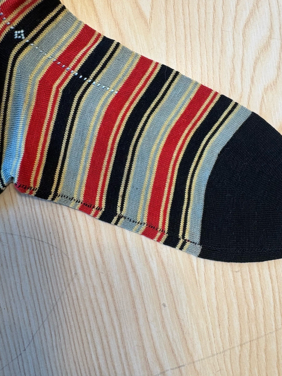 NOS C 1900 – 20s Edwardian Colorful Stripe Embroidered Stockings Flapper
