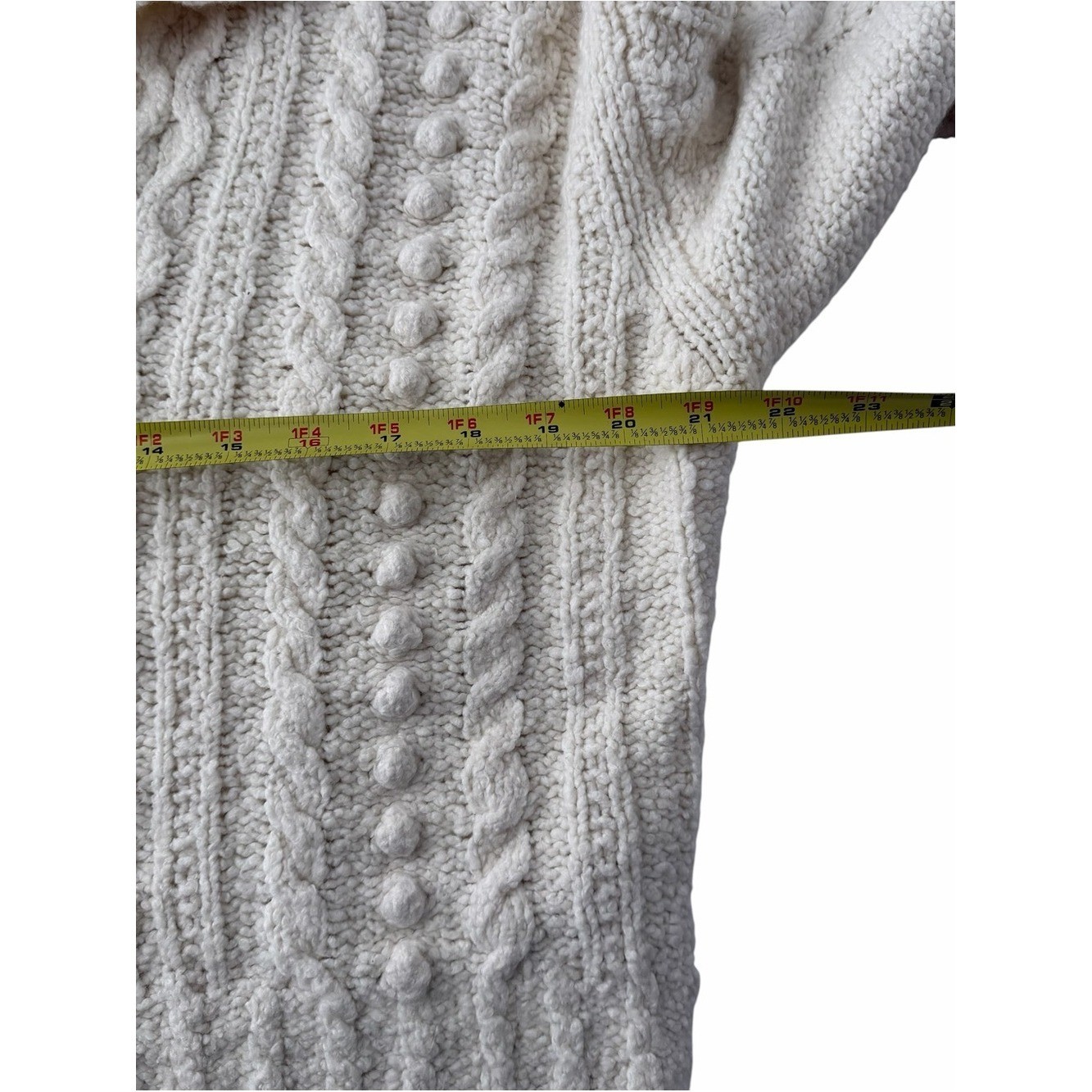 Madewell Cotton-Merino Wool Blend Cable-Knit Boho Sweater Timeless Classic Sz S