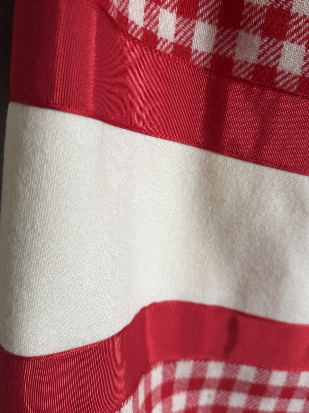 EUC 70s VTG Mr Hank Red/Cream Plaid/stripes Wool Maxi Skirt 28-38” LG Prairie