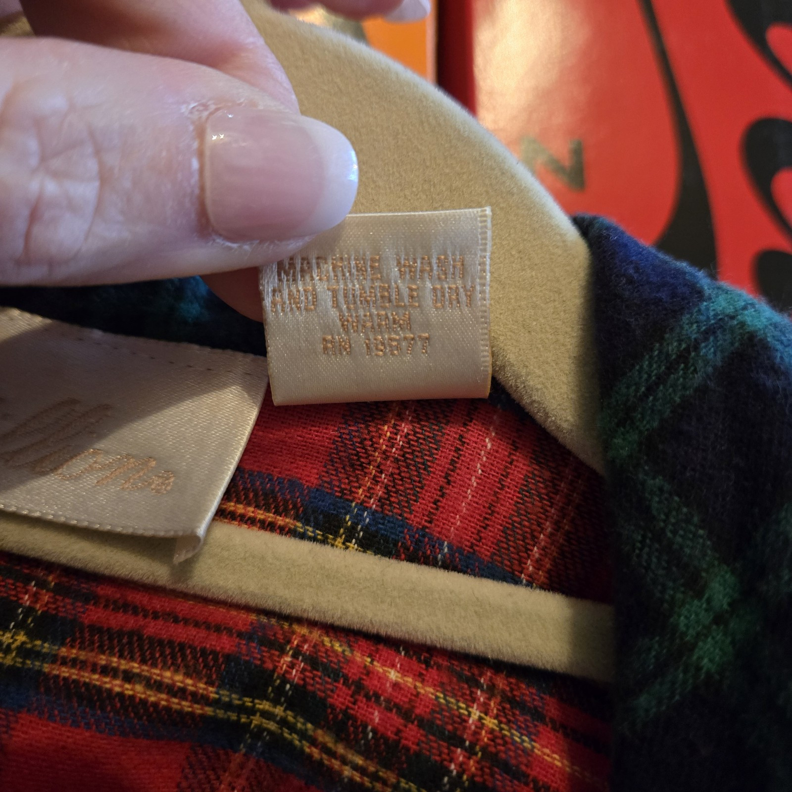 Vintage Cotillion Red Contrast Grn Plaid Cotton Flannel Robe Made USA