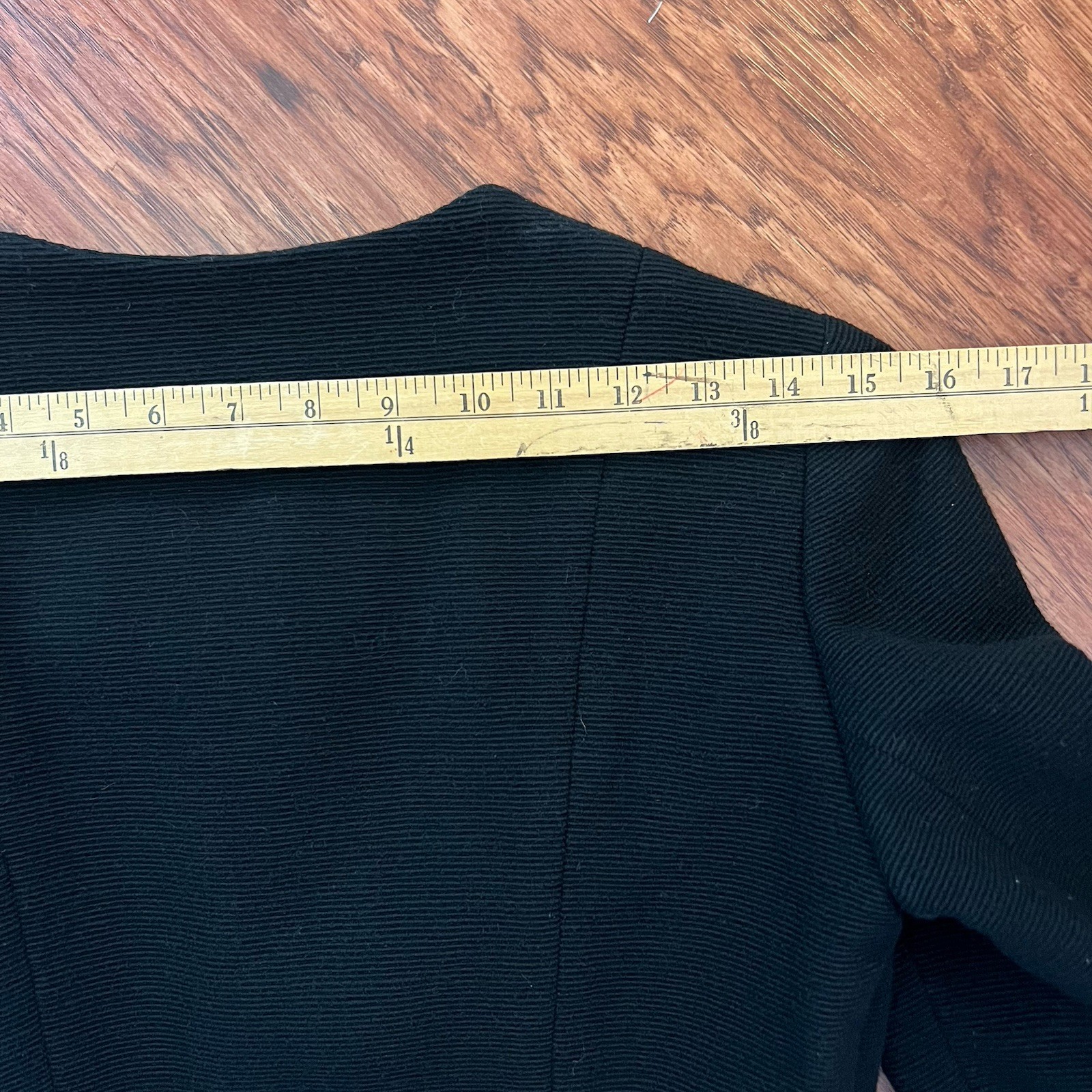 VTG 1960s Cropped 3/4 Sleeve Black Jacket Goth MCM Secretary Funeral Hepburn