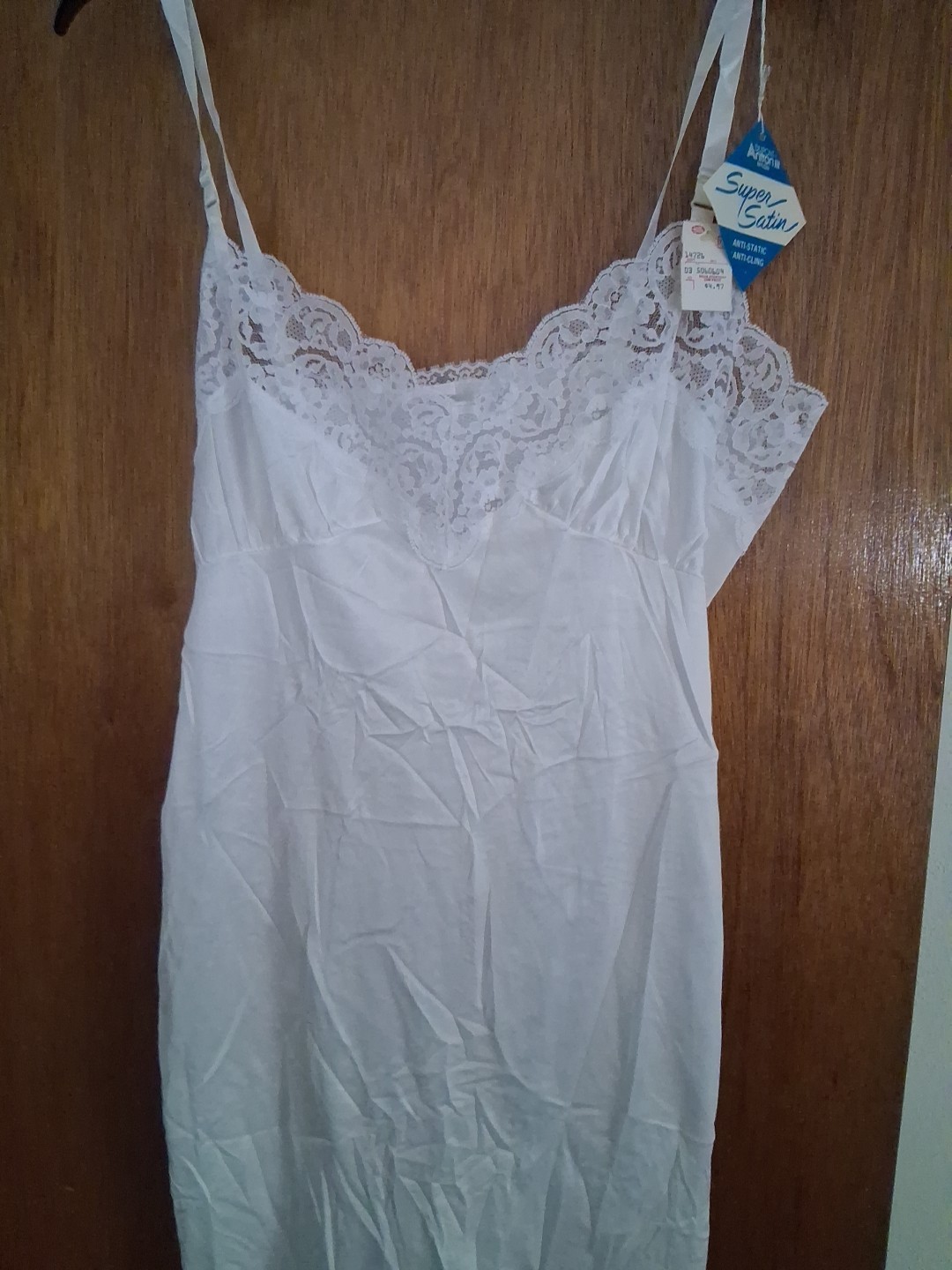 Richform 100% Nylon White Full Slip Lacey Vintage Size 38 NWT