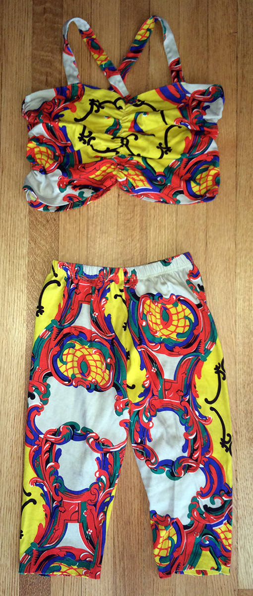 Creative Force 80s vintage 2 piece hot pants punk club sexy clown core Chiquita