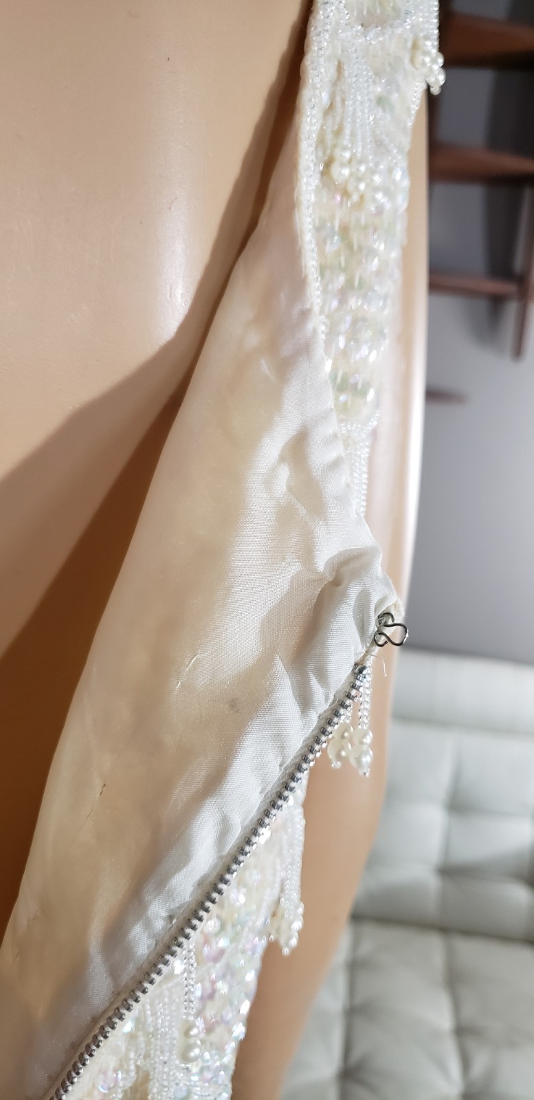 Vintage 1960’s Beaded Sequined Sweater Top Sleeveless Lined Fringe Cocktail
