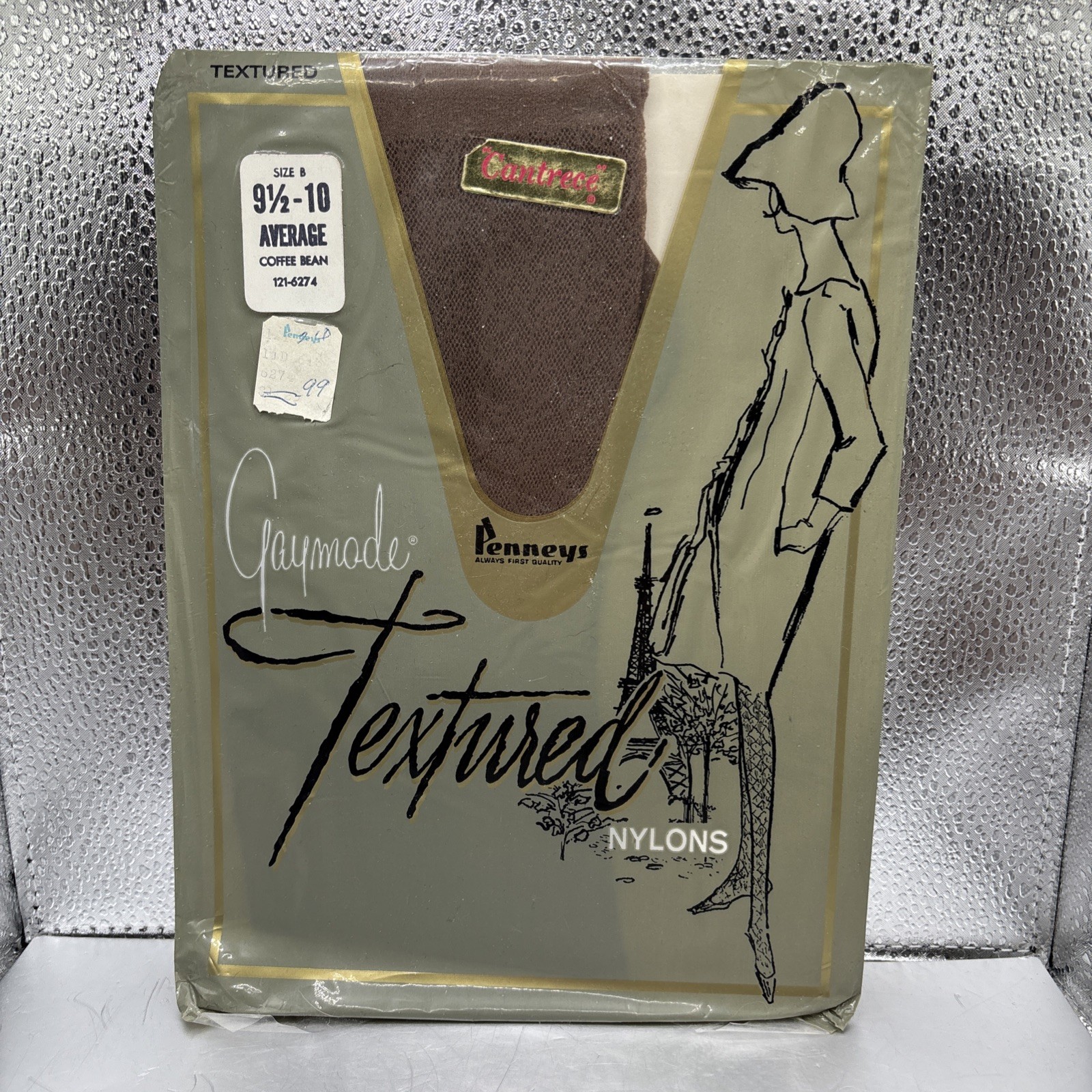 VINTAGE JC Penney’s GAYMODE stockings Size B 9-1/2 To 10 Cantrece Coffee Bean #0