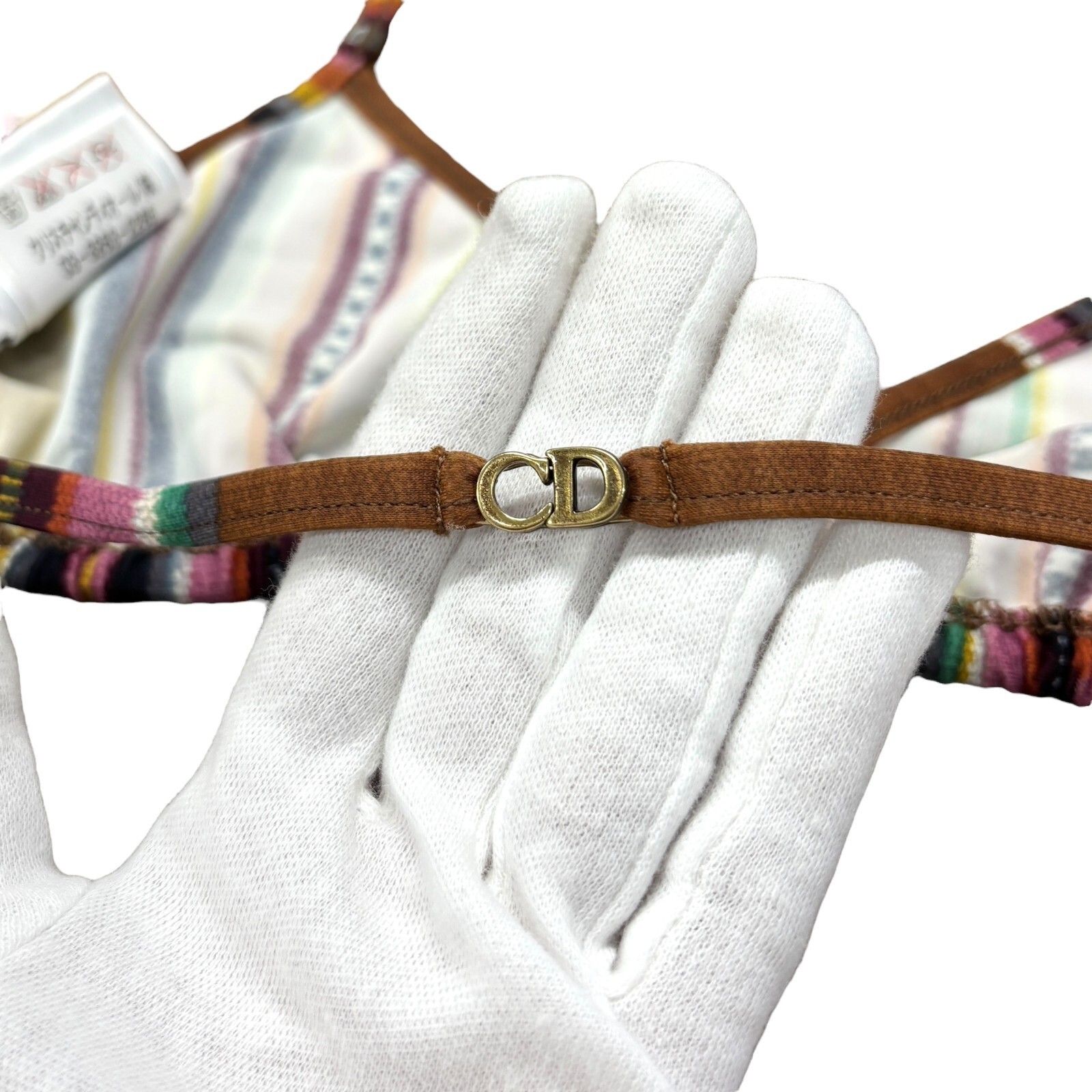 Christian Dior Vintage 2002 Multicolor Triangle Bikini #36 Swimwear Nylon 105186