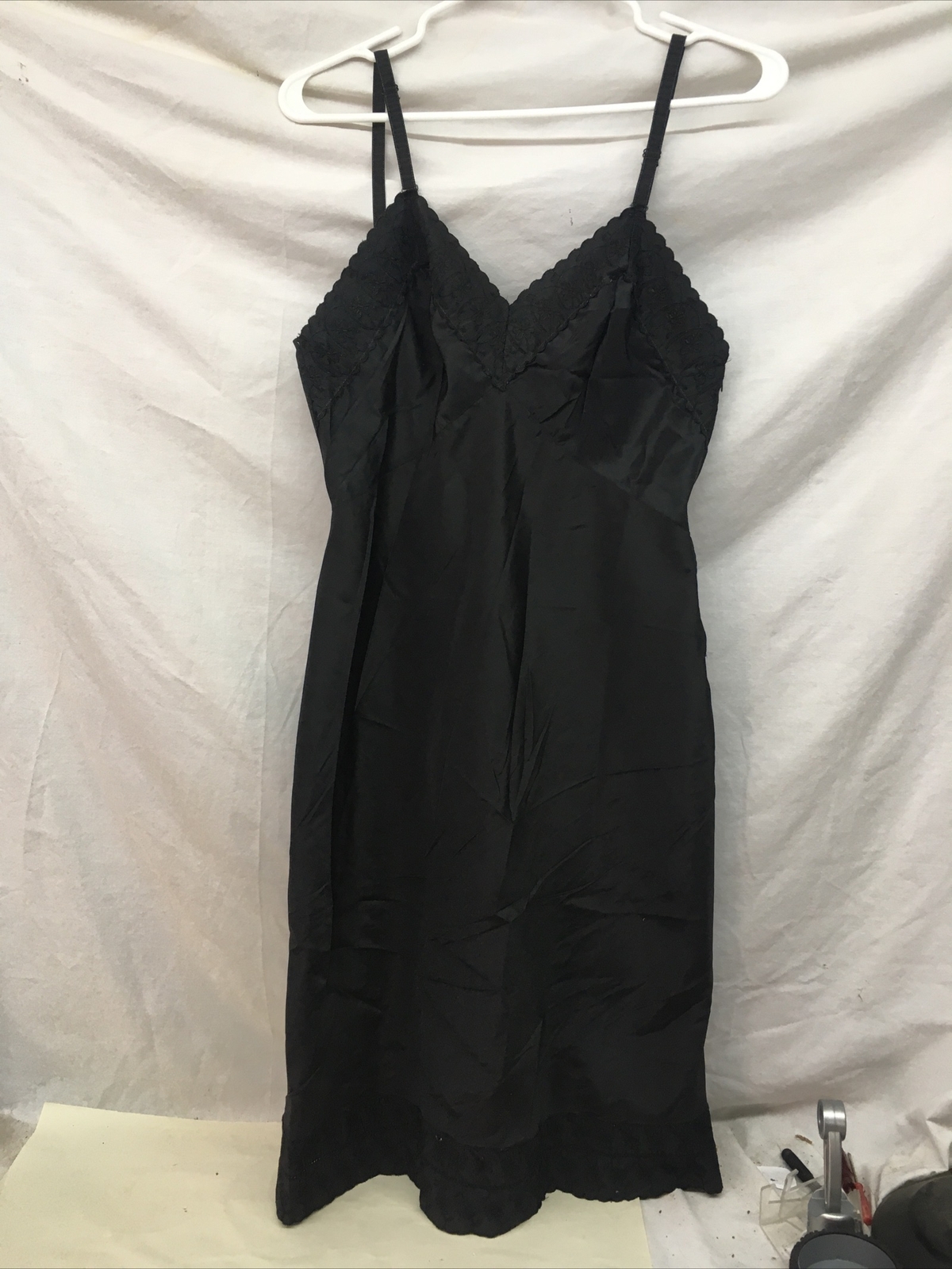 Vintage Penneys Adonna Nightgown Slip Dress Black Size 36 Pinup Chemise