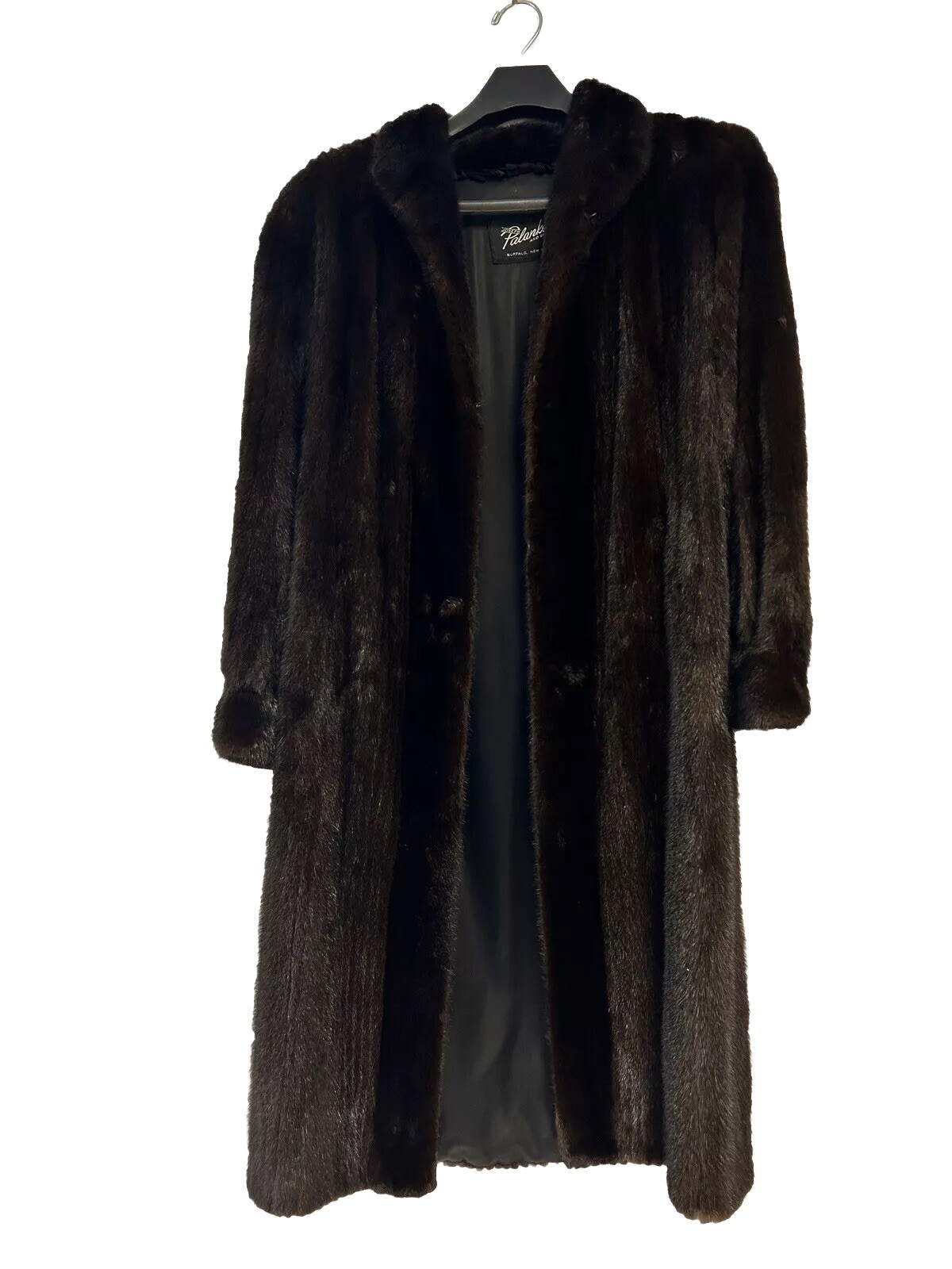 JOSEPH PALANKER & SONS 46” LONG Natural Dark Brown/black Mink Coat Size M/L -106