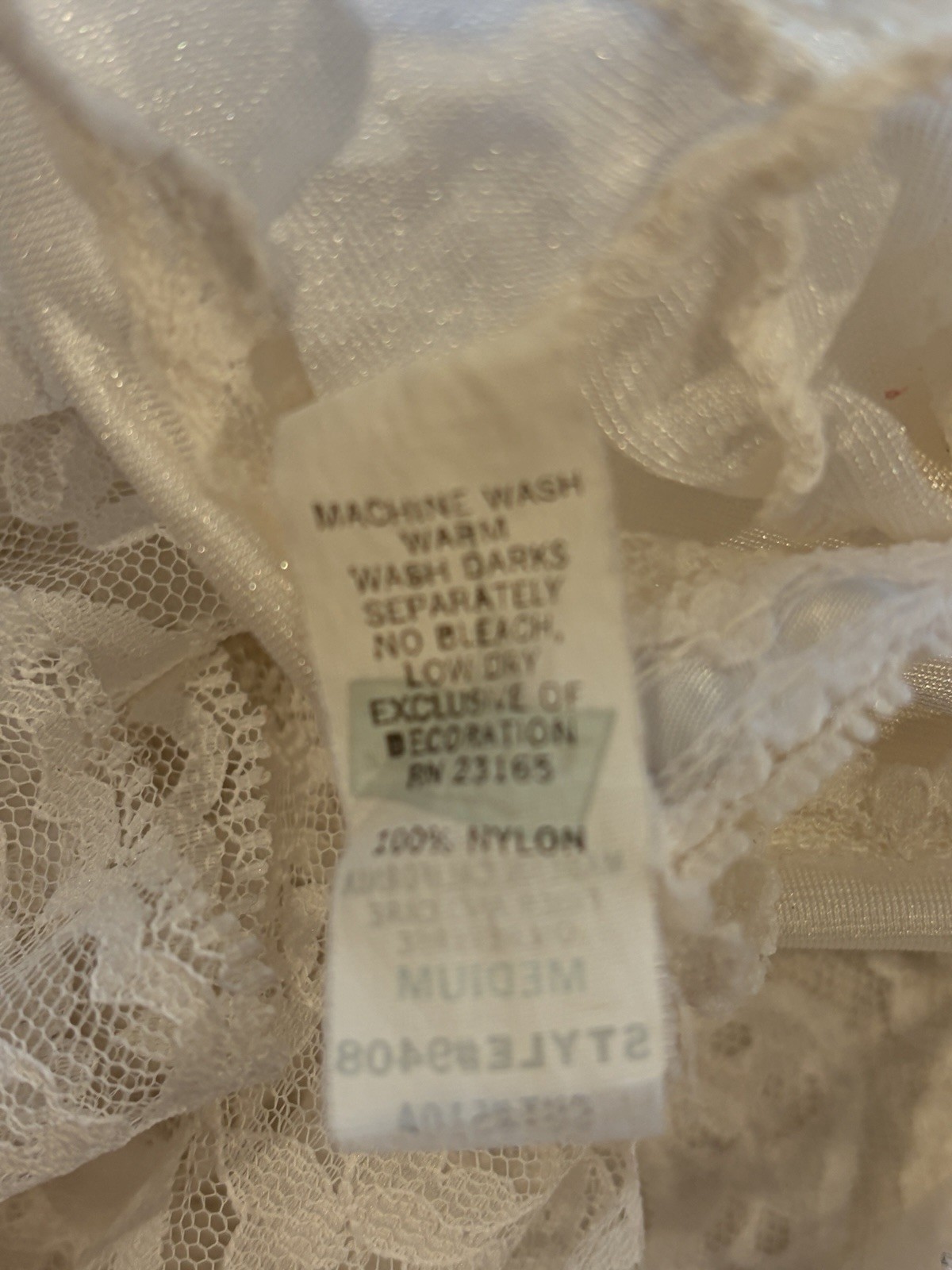 Tosca White Lace Vintage Camisole with White Trim Regular Size M Style 9408