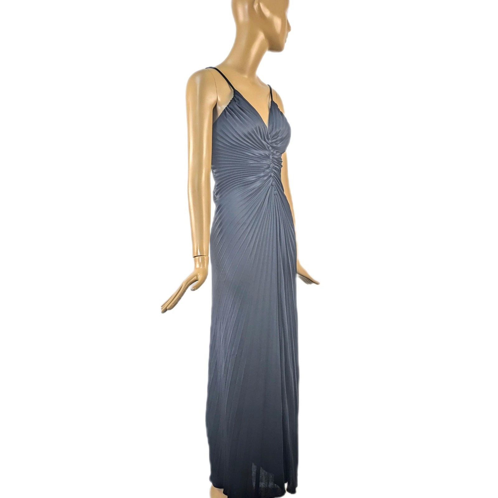 New Leaf Samir vintage volup 1970s era disco dress | sexy plunge accordion pleat