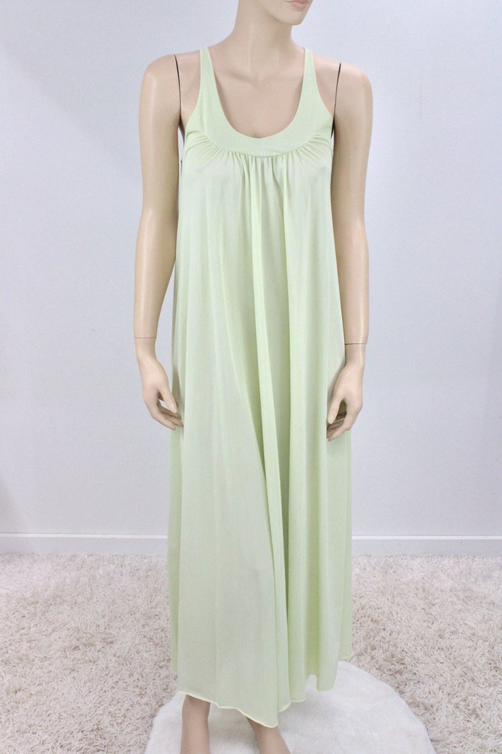 Vintage Snowdon Long Nightgown Small Light Green Nylon USA Union Label