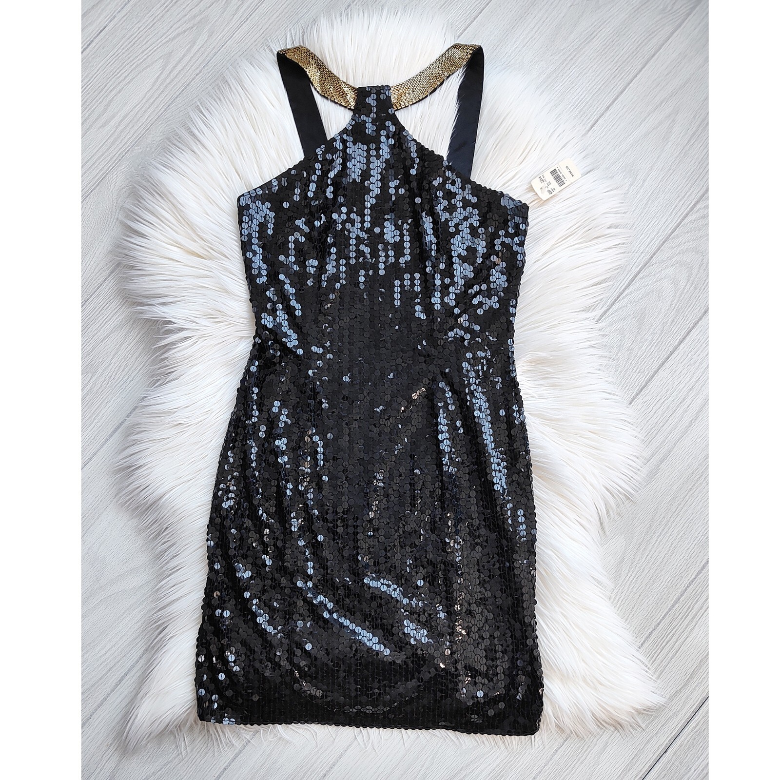 New Vintage Y2K Niteline Sequin Cocktail Dress Roufogali Stretch Prom Formal 10