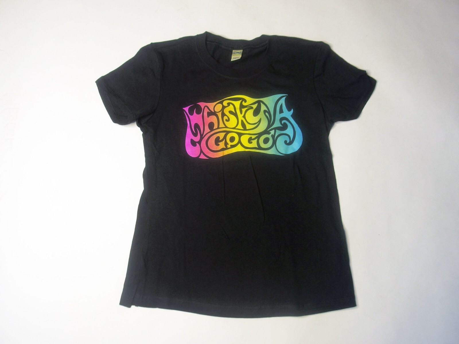 🎸 Vintage Whisky a Go Go Women’s T-Shirt Small Babydoll NOS 70s 80s Rock Club🎶