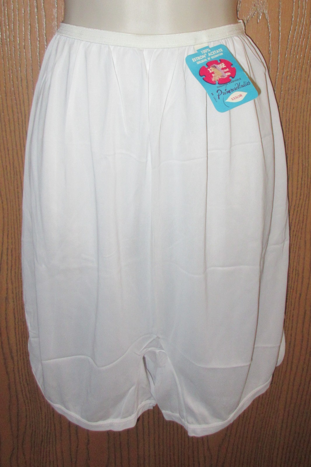 PRIMROSE wide leg WHITE nylon panties bloomers sz 10 3X NEW OLD STK PILLOW TAB