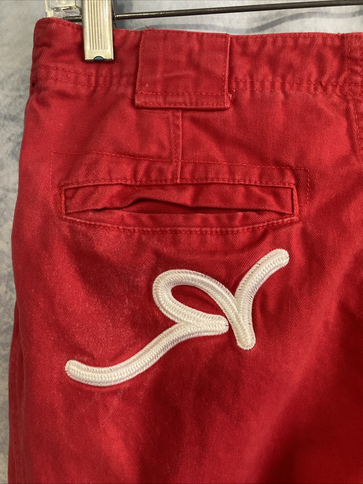 Rocawear Boys Size 14 Red Cargo Shorts 29 Waist Y2K Vintage Sun-Faded Womens 6-8
