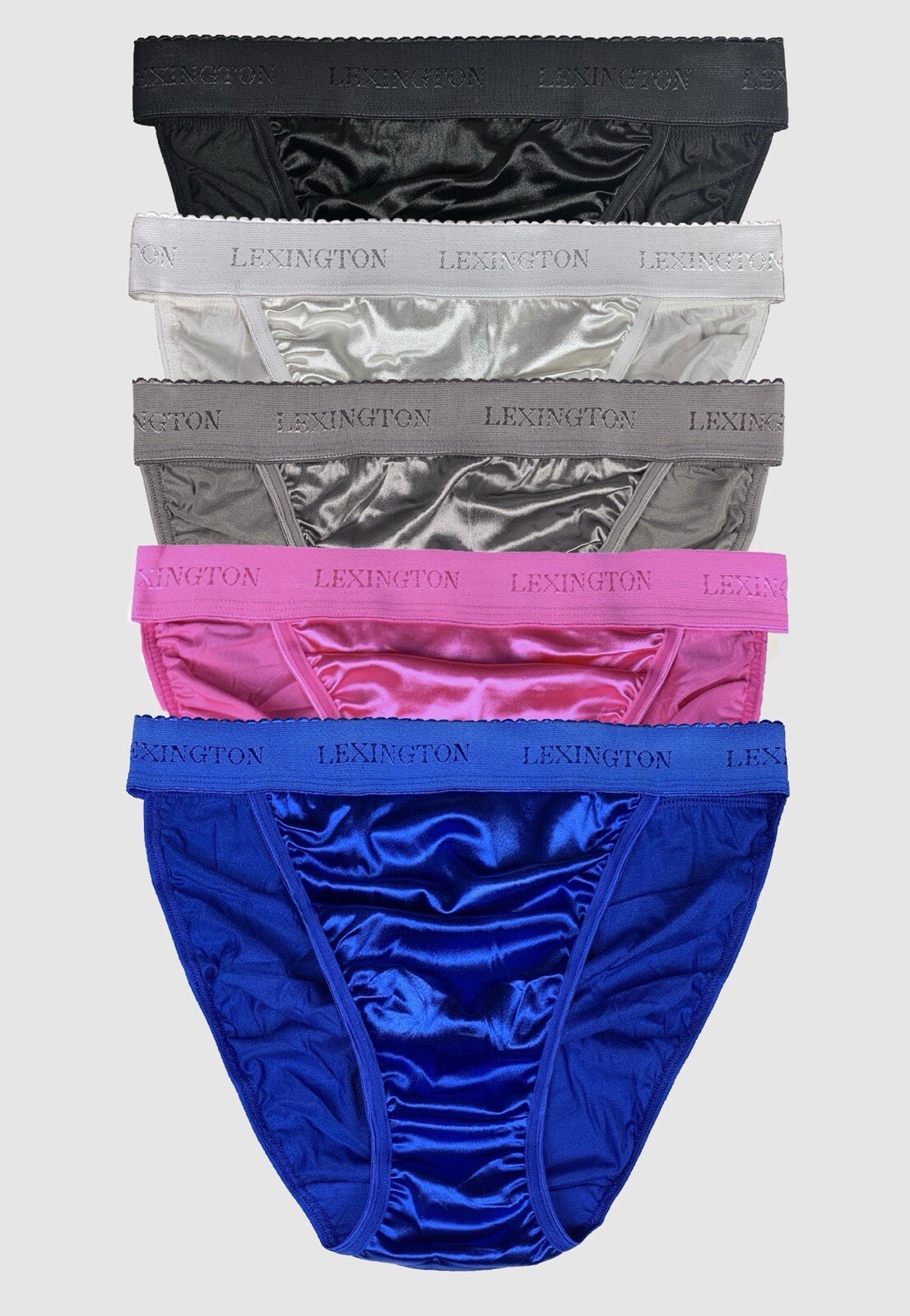 Hi-cut Second Skin Satin Panty · 5 Pack · Wide Rio Waistband · 2XL/9